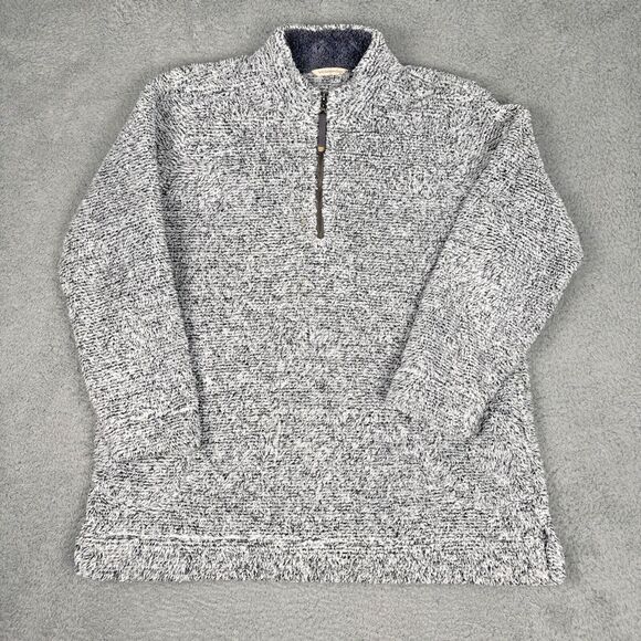 Soft Surroundings Sweaters - Soft Surroundings Gray Luxe Sherpa 1/4 Zip Pull Over Sweater Size XL Soft Comfy